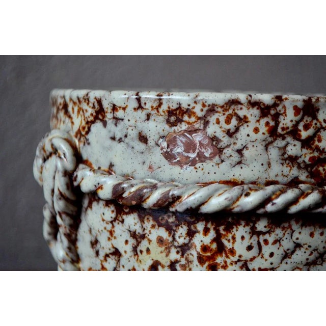 Beige Bohemian Ceramic Cache Pot by the Potters of Accolay For Sale - Image 8 of 10