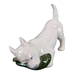 1960s Royal Copenhagen Porcelain Figurine Terrier Dog With Shoe #3476