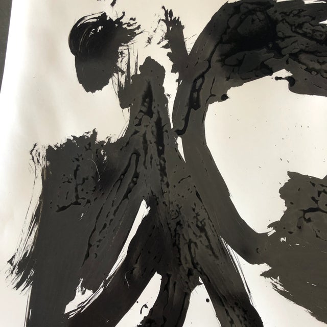 Abstract Abstract Ink on Paperboard by Erik Sulander 22x28 For Sale - Image 3 of 5