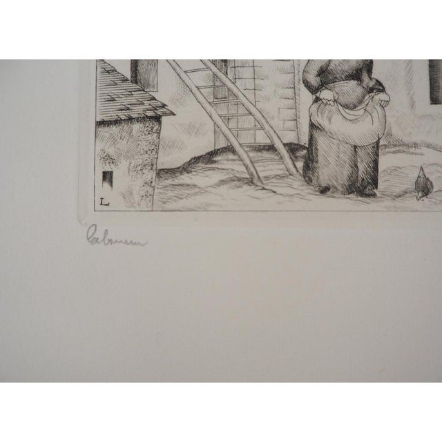 Jean-Emile Laboureur Farmer's Landscape Original etching Signed in pencil Numbered / 150 copies On Van Gelder Vellum of...