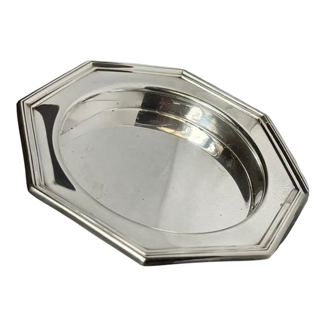 Early 20th Century Wallace Silversmiths Octagonal Art Deco Style Silver Plated Wine Coaster Dish For Sale
