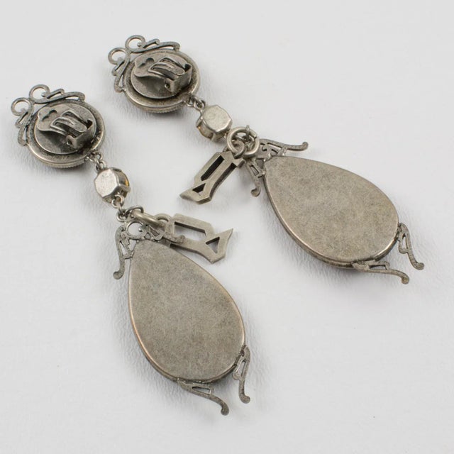 2000 - 2009 John Galliano Victorian-Inspired Dangle Cameo Clip Earrings - 2 Pieces For Sale - Image 5 of 7