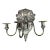 Circa 1930s English Silver on Copper 3-Light Wall Sconce For Sale