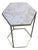 New Marble-Top and Gilt Painted Iron Hexagonal Side Table or End Table For Sale