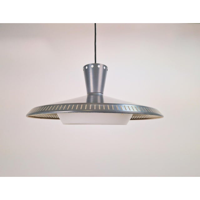 Blue Vintage Pendant Light by Louis Kalff for Philips, 1960 For Sale - Image 8 of 12