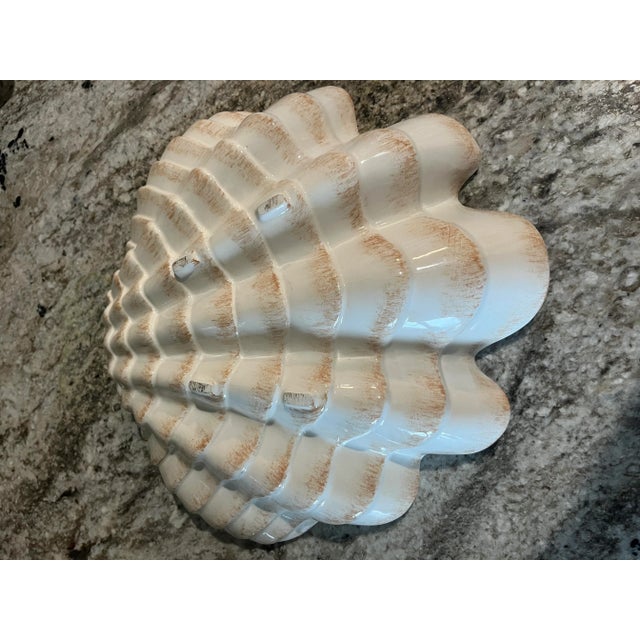 1950s 1950’s Decorative Ceramic Clam Shell Bowl For Sale - Image 5 of 8