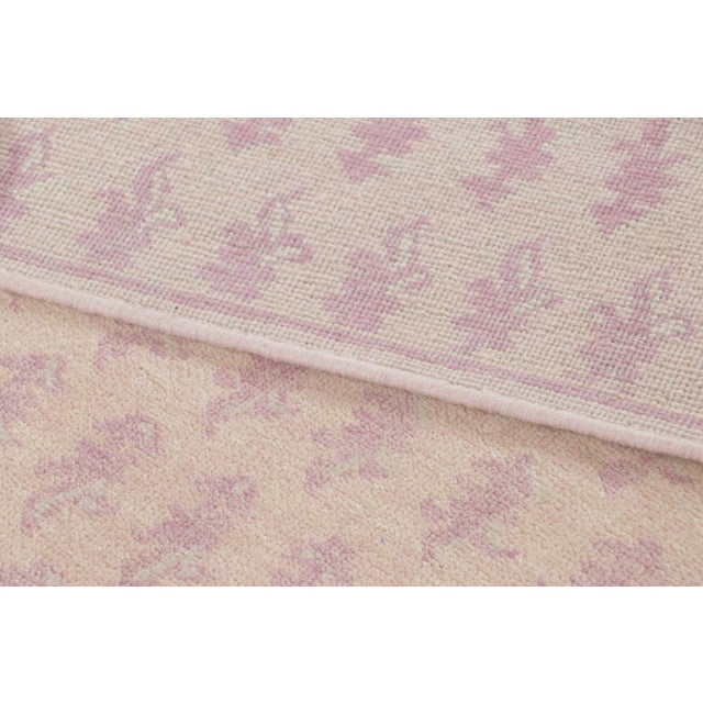 Textile Contemporary Block Print Floral Wool Runner by Rug & Kilim, India For Sale - Image 7 of 8