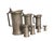 An exceptional and complete graduated set of seven antique French pewter measuring flagons (mesures de capacité), dating...