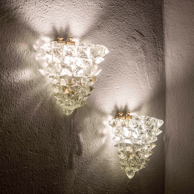 Vintage Italian Wall Lights by Ercole Barovier for Barovier & Toso, 1930s, Set of 2 For Sale - Image 6 of 11