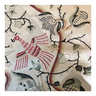 Robert Kime Tree of Life Linen Fabric- 3 1/2 Yards For Sale