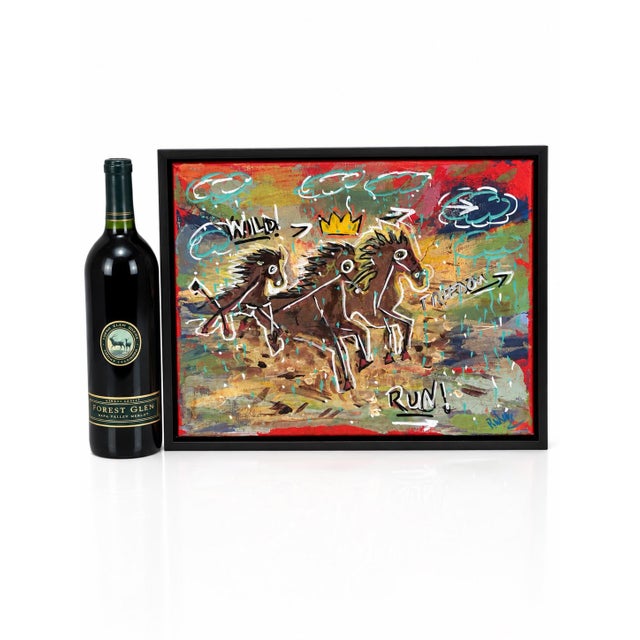 Expressionism “Freedom” Basquiat-Style Neo-Expressionist Horse Painting, Original Art by Rebecca Williams For Sale - Image 3 of 10