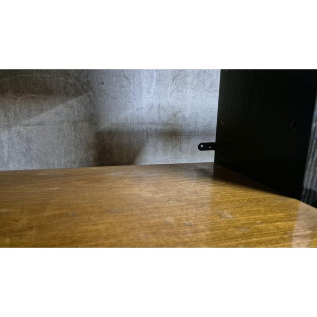 Vintage Czechoslovak Modular Wall Unit with Veneer Cabinets and Black Wooden Supports, 1970s For Sale - Image 9 of 13