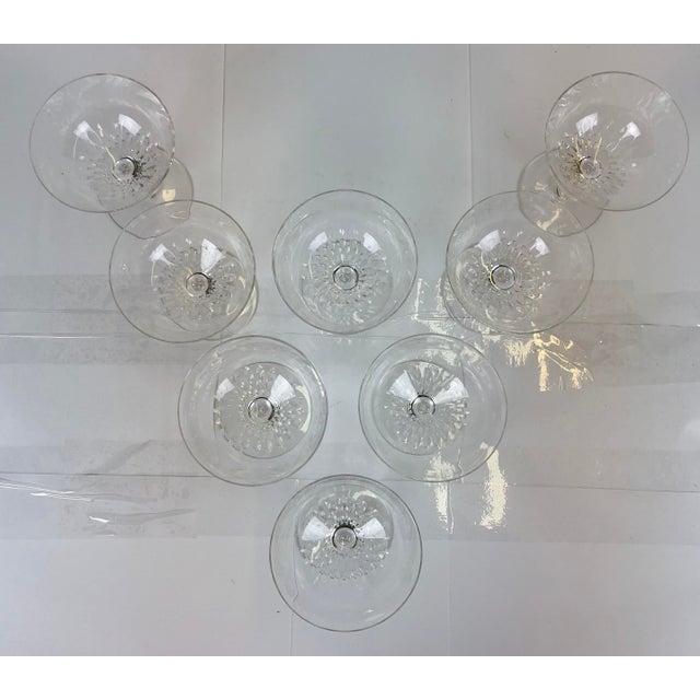 1950s Petal Style Wheel-Cut Glass Coupes, Set of 8 For Sale - Image 4 of 8