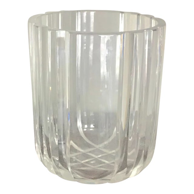 Art Deco Hand Cut Crystal Large Champagne Bucket For Sale