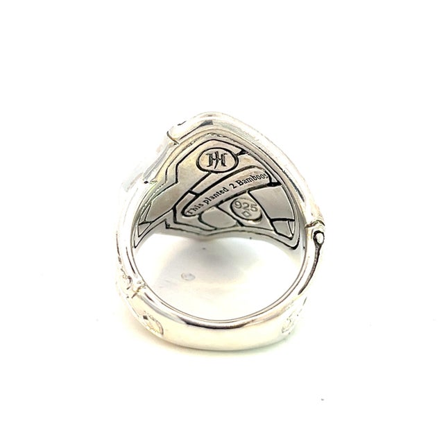 1990s John Hardy Estate Woven Bamboo Style Ring 7.25 Silver For Sale - Image 4 of 6