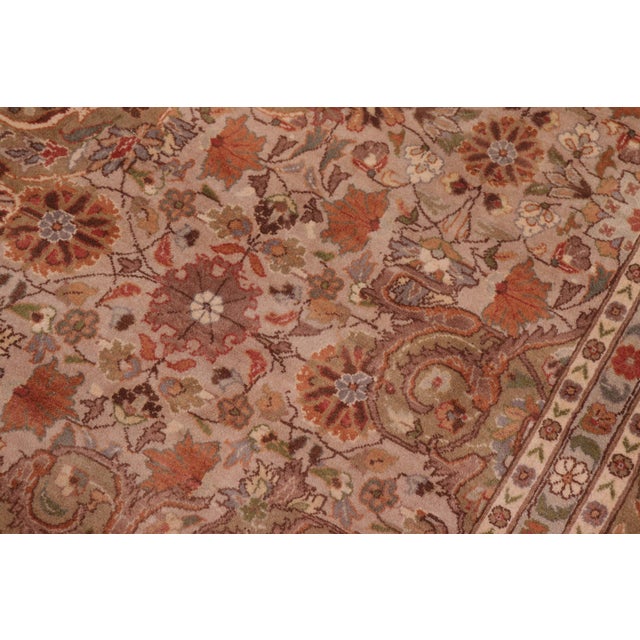 Shabby Chic Intricate Pak-Persian Taupe/Green Wool Rug - 9'2'' X 12'3'' For Sale - Image 3 of 9