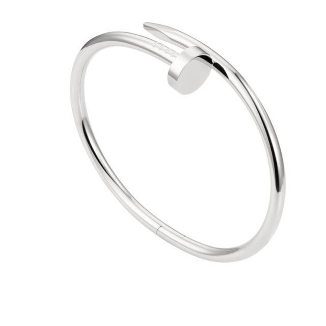 Art Deco Cartier JUSTE UN CLOU BRACELET 17 Nail PRQ613 18kt White Gold AU750 AUTHENTIC For Sale - Image 3 of 18