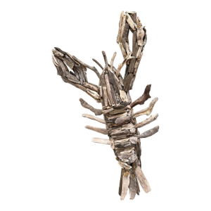 Vintage Driftwood Lobster Coastal Wall Sculpture 32"
