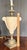 Metal Vintage Neoclassical Faux Marble Ceramic & Brass Urn Table Lamp For Sale - Image 7 of 12