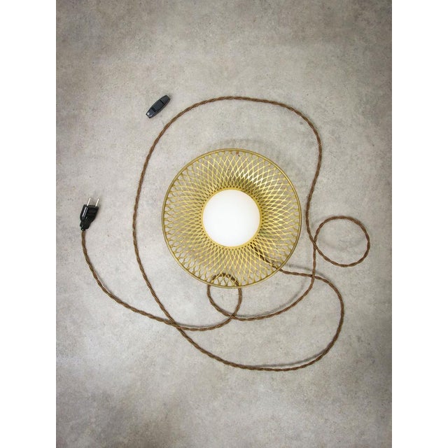 Mid-Century Intricate Wall Lamp in Brass and Opaline Glass, 1950s For Sale - Image 17 of 18