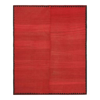Vintage Kilim With Red Open Field and Geometric Border, From Rug & Kilim For Sale