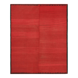 Vintage Kilim With Red Open Field and Geometric Border, From Rug & Kilim