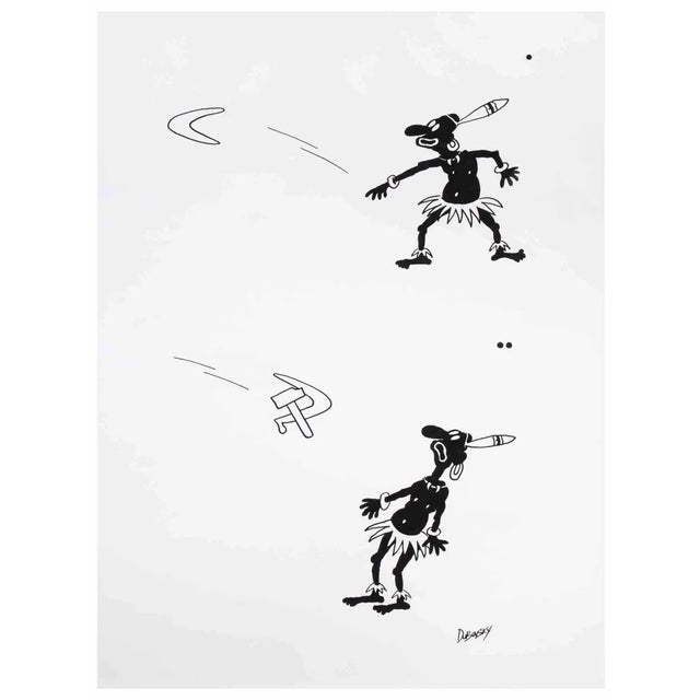 Tribal Boomerang is a drawing artwork realized by Alexander Dubovsky in the 1980s. Waterclor and ink drawing on paper....
