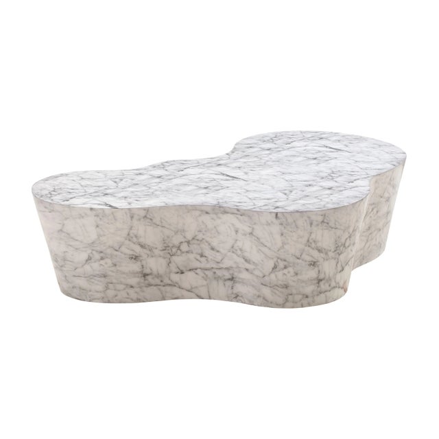White Slab Marble Coffee Table For Sale - Image 8 of 8