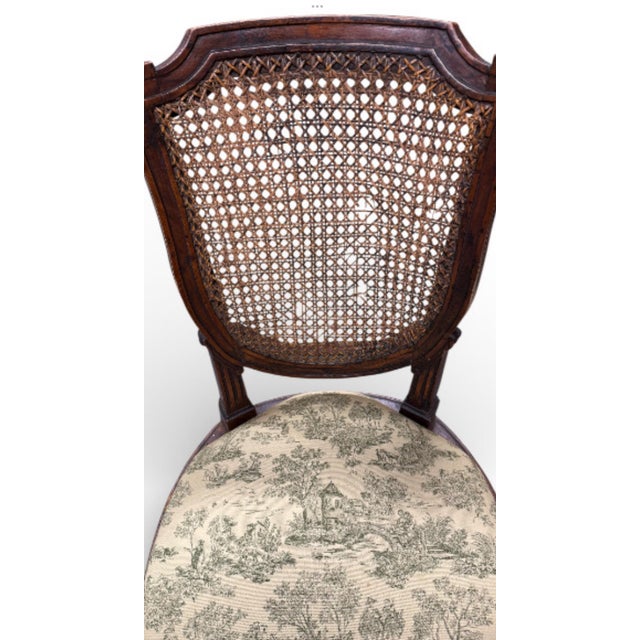 French A Pair of Antique French Cane-Back Side Chairs For Sale - Image 3 of 6