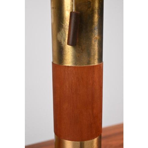 Metal Table Lamp with Teak and Brass For Sale - Image 7 of 12