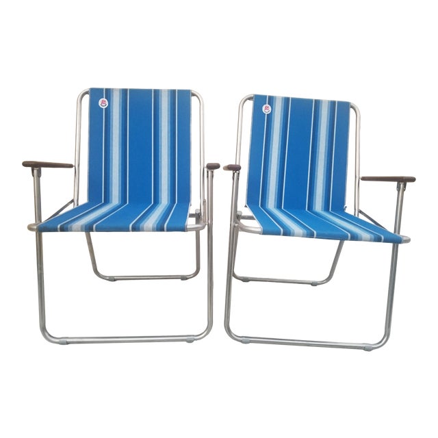Folding Zip Dee Mid Century Modern Airstream Camping Chairs Set of 2 Chairish