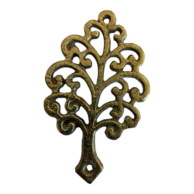 Vintage Brass Tree of Life Trivet For Sale