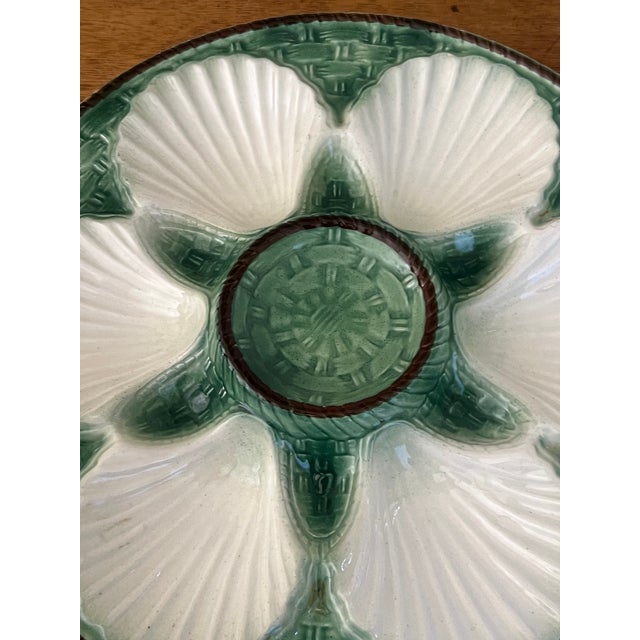 French Longchamp Style Oyster Plate For Sale - Image 4 of 6