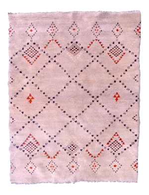Vintage Mid-Century Sand Colored Beni-Ouarain Berber Moroccan Rug