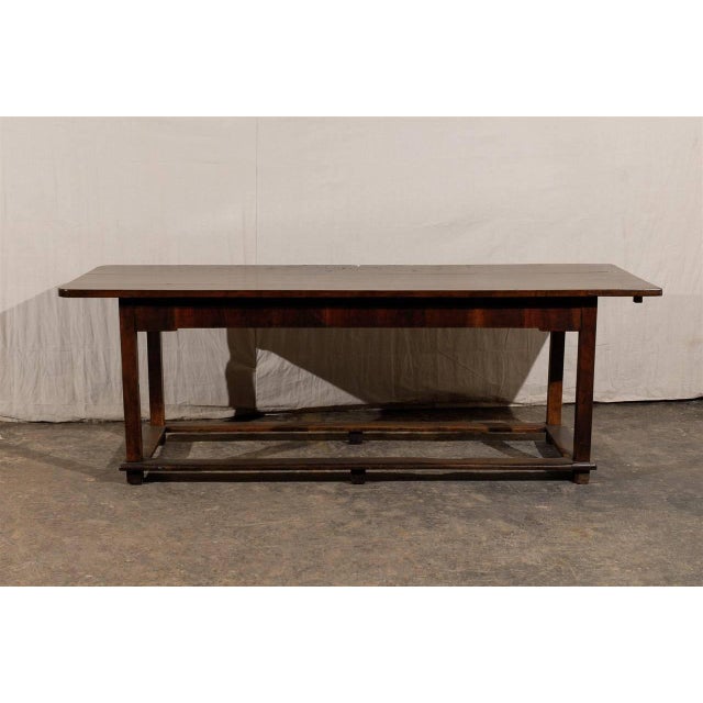 19th Century Italian Library Table of Walnut Wood With Straight Legs ...