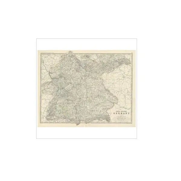 Antique Map of South-Western Germany by A. K. Johnston, 1865 For Sale - Image 4 of 5