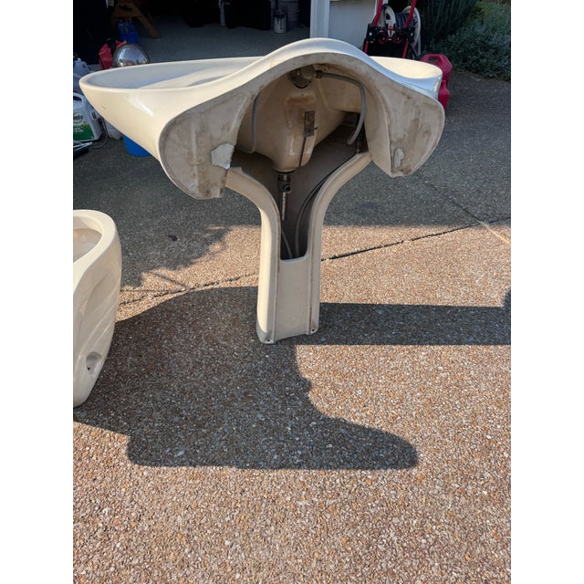 Vintage Warren Platner for American Standard Sculptural Pedestal Sink & Bidet Set For Sale - Image 9 of 11