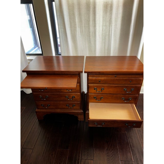 Keller Furniture Keller Furniture Co. Solid Oak/Wood Nightstands. For Sale - Image 4 of 8