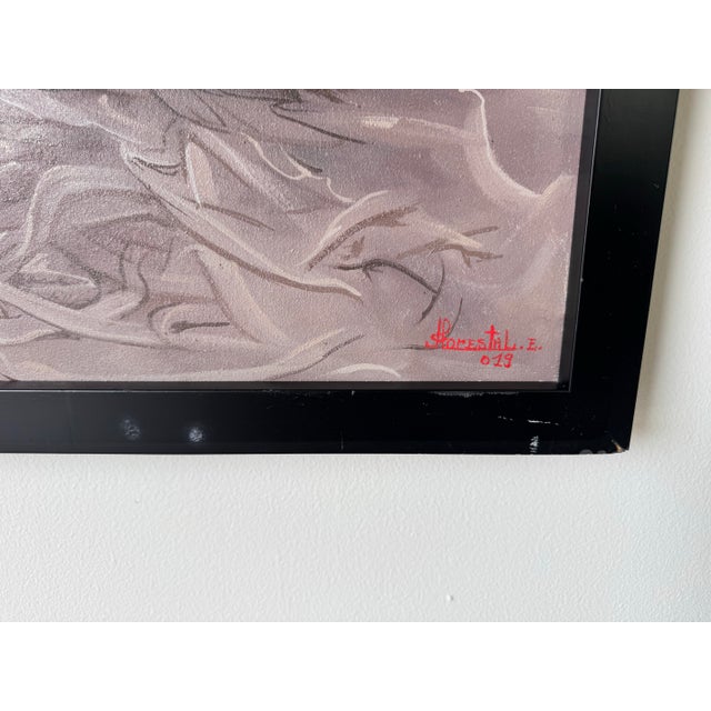 Large - 2019 “Fruit Market Vendors” Haitian Folk Art OilOn Canvas Painting by Horestal E. For Sale - Image 9 of 12