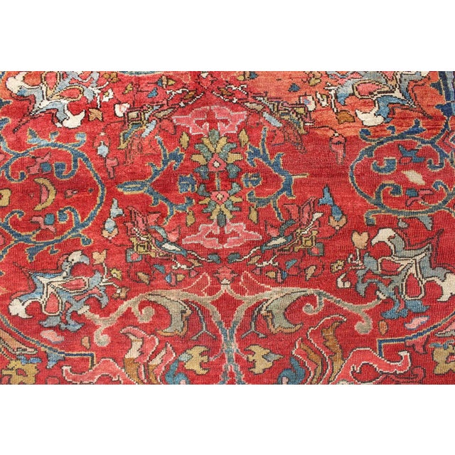 Early 20th Century Colorful Antique Persian Sultanabad Rug With All Over Design in Jewel Tones For Sale In Atlanta - Image 6 of 10