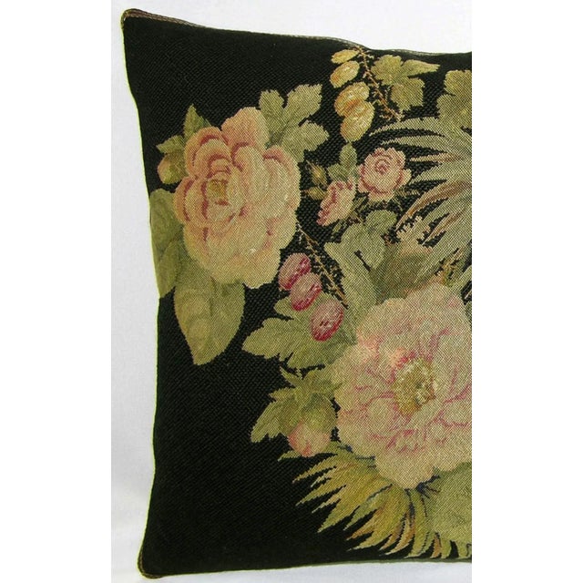 Onyx Circa 1880 Antique French Needlepoint Pillow For Sale - Image 8 of 9