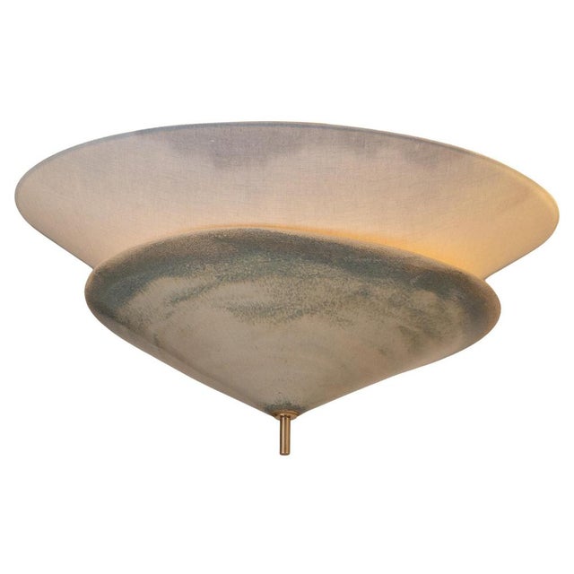 Ceramic Accents Soft Gradient Two-Tier Felt Suspension in Brass by Elsa Foulon For Sale - Image 7 of 7