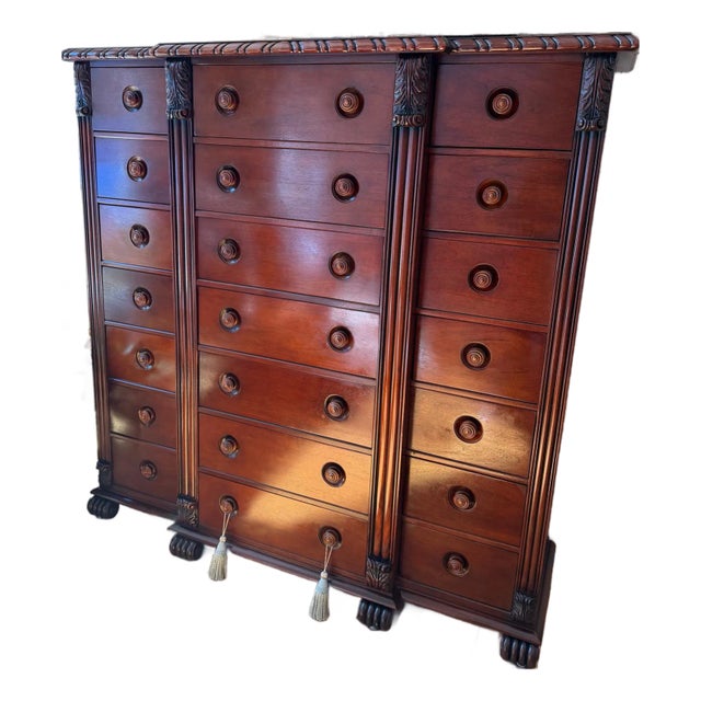 21 Drawer Mahogany Chest of 21 Drawers by Ralph Lauren For Sale