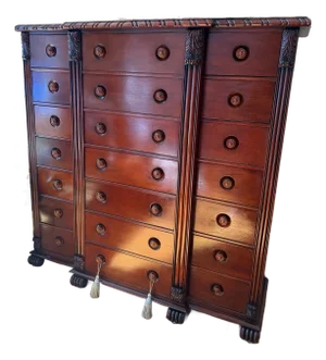 Ralph Lauren Henredon George II Mahogany Gentleman's Dresser Chest of 21 Drawers