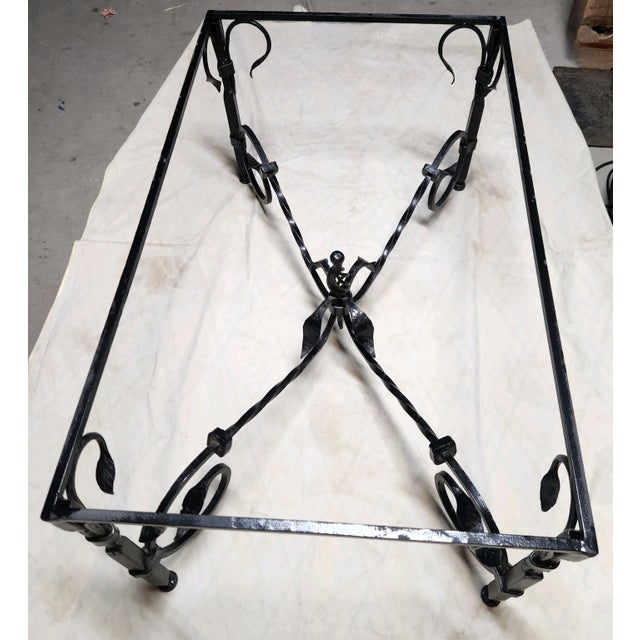 Vintage Hand Made Wrought Iron and Marble Coffee Table, Beautiful Colors and Patterns For Sale - Image 12 of 17