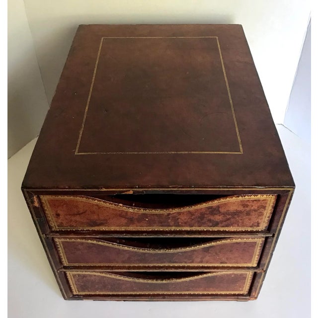 Here is one of two pieces of antique Leathercraft leather covered file organizers that I purchased from an incredible art...