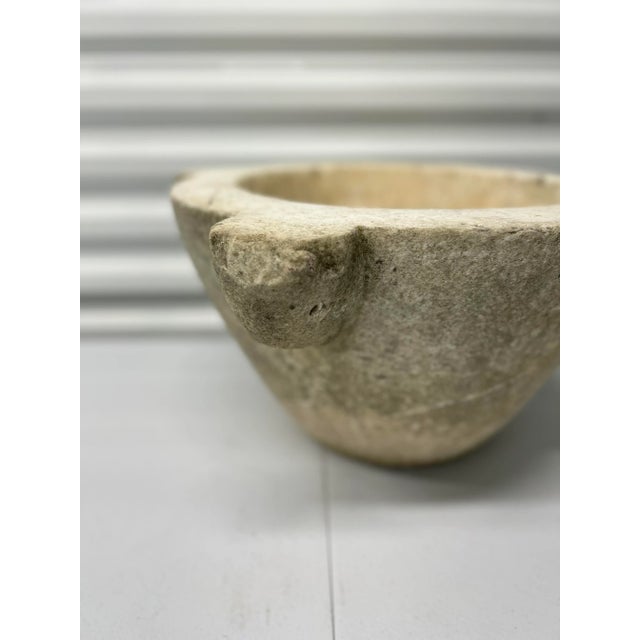Stone Large 18th Century, Italian or French White Marble Mortar Phenomenal Patina For Sale - Image 7 of 12