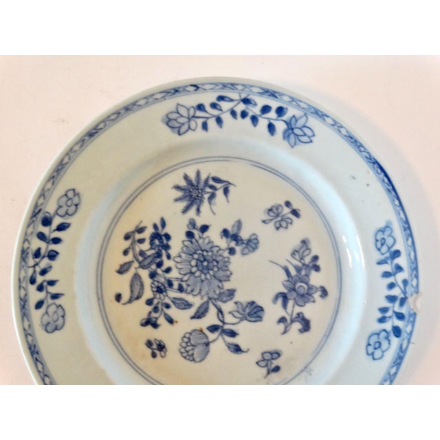 Mid-Century Modern Antique English Delft Chinoiserie Plate Hand Painted For Sale - Image 3 of 8
