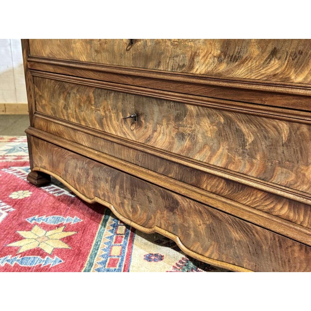 Napoleon III Commode in Mahogany with Oak and White Marble Top, 1800s For Sale - Image 12 of 18