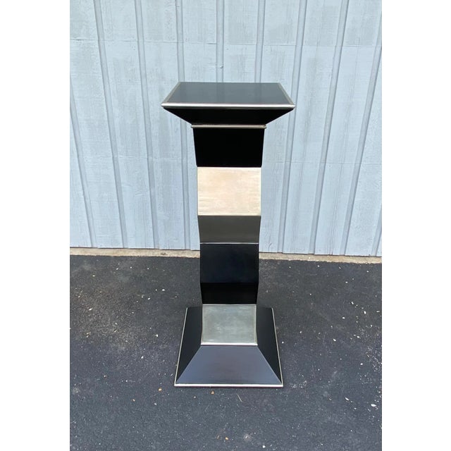 1990s 1990s Pedestal Column Pillar Stand With Zig-Zag Design For Sale - Image 5 of 11